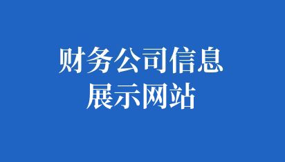 财务公司信息展示网站